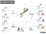 実況天気(2016年01月28日)