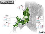 2016年01月30日の道央の実況天気