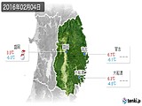 2016年02月04日の岩手県の実況天気