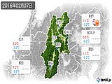 2016年02月07日の長野県の実況天気