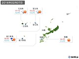 実況天気(2016年02月07日)