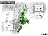 2016年02月09日の三重県の実況天気