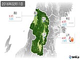 2016年02月11日の山形県の実況天気