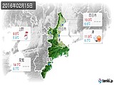 2016年02月15日の三重県の実況天気