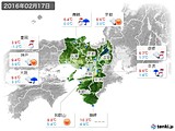 2016年02月17日の近畿地方の実況天気