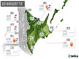 2016年02月17日の道東の実況天気