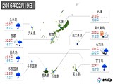 実況天気(2016年02月19日)