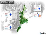 2016年02月20日の三重県の実況天気