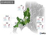 2016年02月21日の道央の実況天気