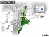 2016年02月21日の三重県の実況天気