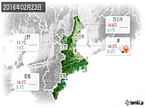 2016年02月23日の三重県の実況天気