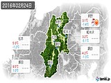 2016年02月24日の長野県の実況天気