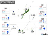 2016年02月24日の沖縄県の実況天気
