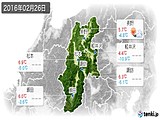 2016年02月26日の長野県の実況天気
