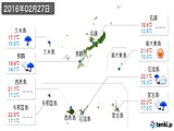 2016年02月27日の沖縄県の実況天気
