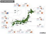 2016年03月05日の実況天気