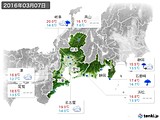 2016年03月07日の東海地方の実況天気