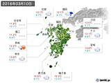 2016年03月10日の九州地方の実況天気