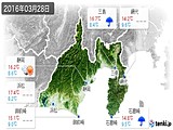 2016年03月28日の静岡県の実況天気