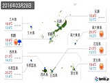 2016年03月28日の沖縄県の実況天気