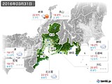 2016年03月31日の東海地方の実況天気