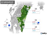 2016年04月02日の宮崎県の実況天気