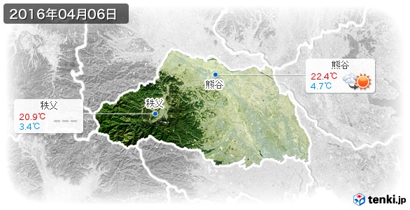 埼玉県(2016年04月06日の天気