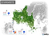 2016年04月07日の山口県の実況天気