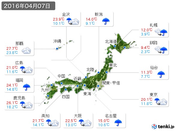 (2016年04月07日の天気