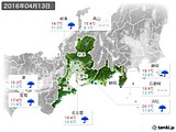 2016年04月13日の東海地方の実況天気