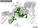 2016年04月16日の東海地方の実況天気