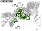 2016年04月21日の東海地方の実況天気
