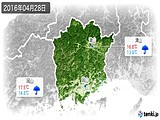 2016年04月28日の岡山県の実況天気