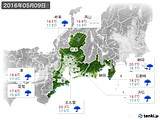 2016年05月09日の東海地方の実況天気