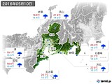2016年05月10日の東海地方の実況天気