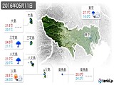 2016年05月11日の東京都の実況天気