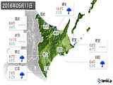 2016年05月11日の道東の実況天気