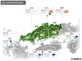 2016年05月28日の中国地方の実況天気