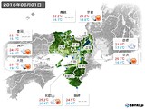 2016年06月01日の近畿地方の実況天気