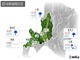 2016年06月01日の道央の実況天気