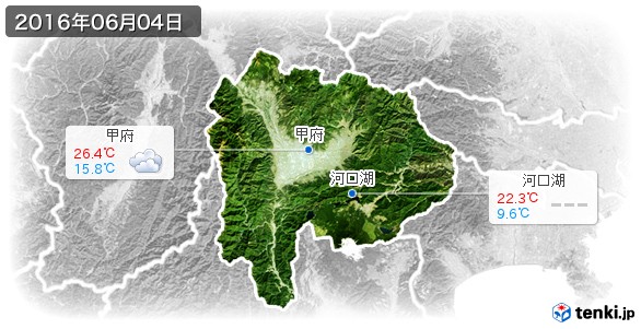 山梨県(2016年06月04日の天気