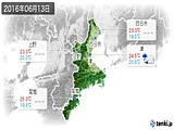 2016年06月13日の三重県の実況天気