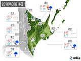 2016年06月16日の道東の実況天気