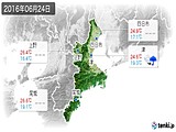 2016年06月24日の三重県の実況天気