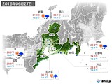 2016年06月27日の東海地方の実況天気