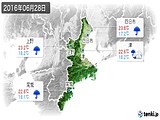2016年06月28日の三重県の実況天気