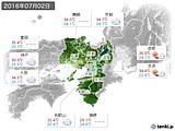 2016年07月02日の近畿地方の実況天気