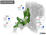 2016年07月03日の道央の実況天気