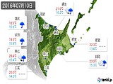 2016年07月10日の道東の実況天気