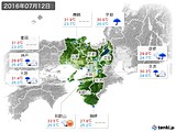 2016年07月12日の近畿地方の実況天気